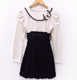 dress wanita hitam putih